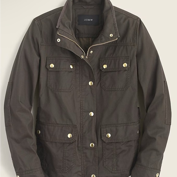 J. Crew Downtown Field Jacket Mossy Brown Olive Size Small Petite - Picture 17 of 17